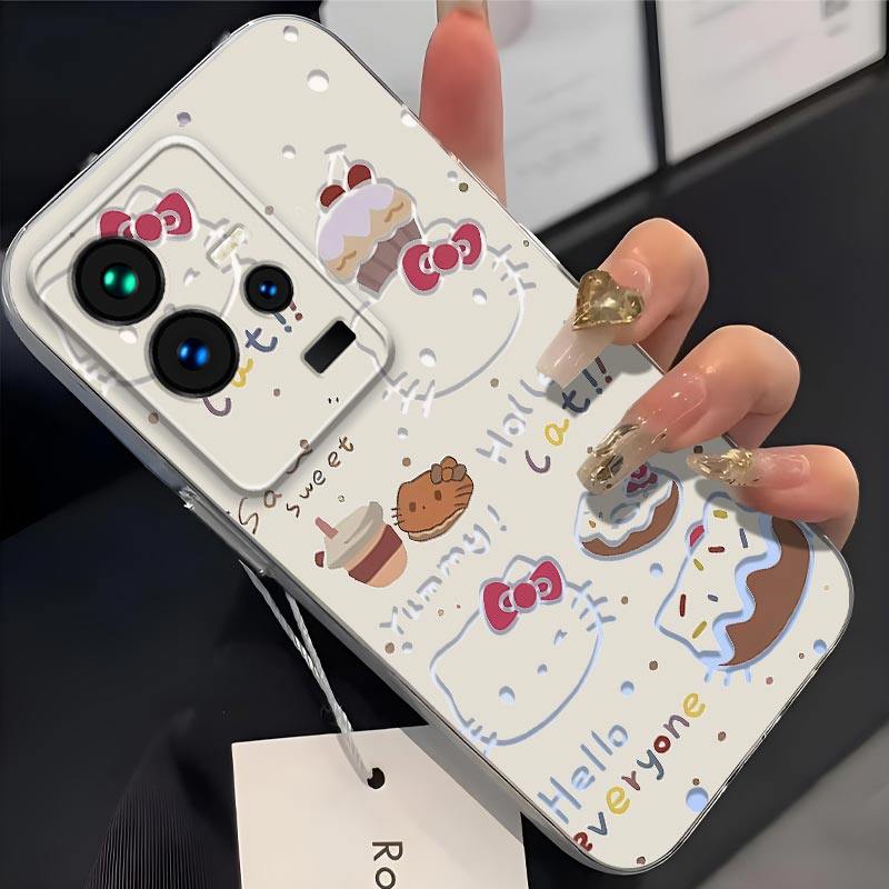 适用于iQOO11s手机壳iqoo11镜头全包iQOO11s防摔vivo卡通可爱镂空KT猫v2304A磨砂超薄软壳v2243a凯蒂猫保护套