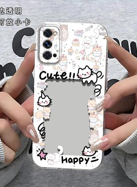 猫相框可放照片适用OPPO Reno4手机壳reno4pro镜头全包PDPT00防摔硅胶软壳高级感保护套PDNM00可爱新款手机套
