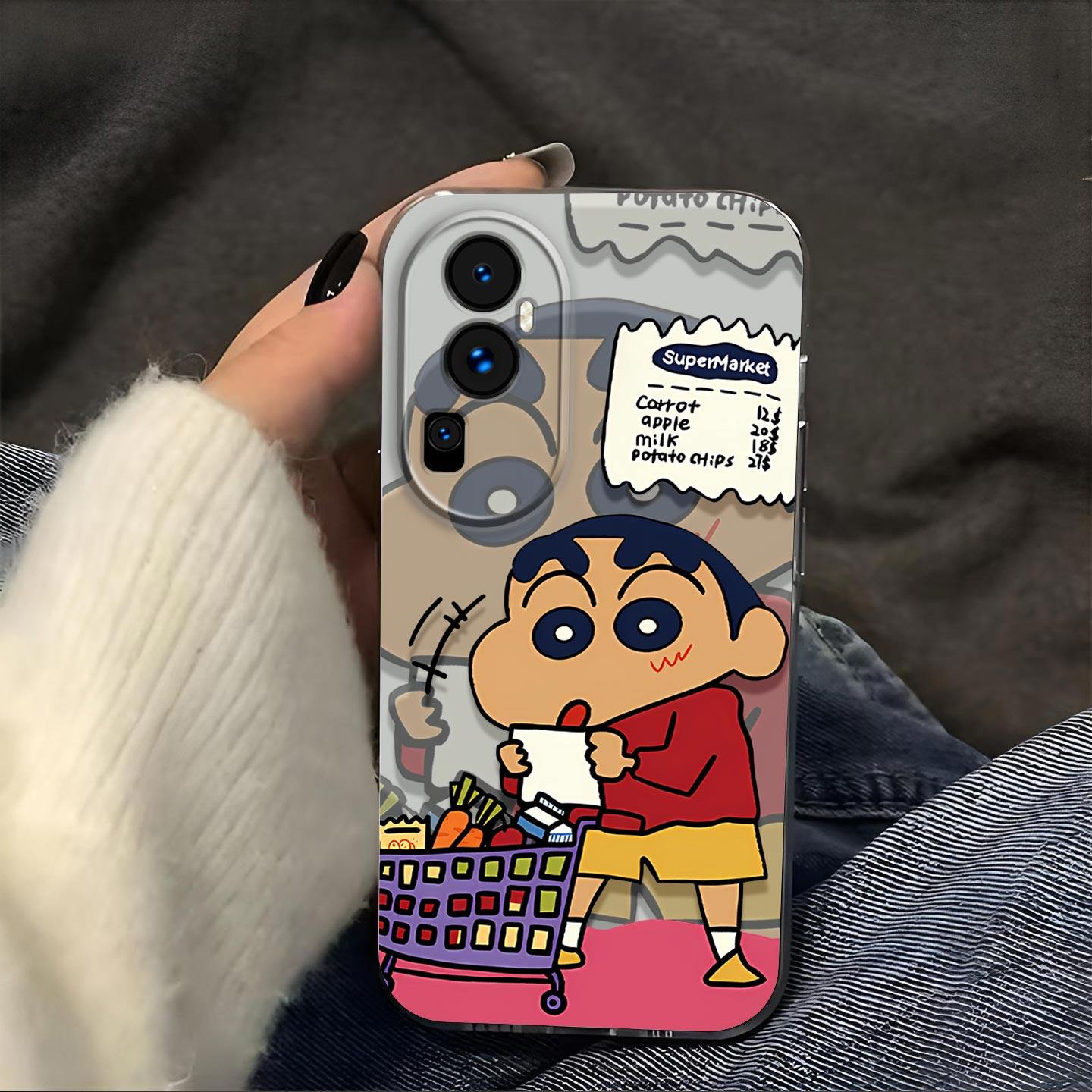 购物蜡笔小新适用OPPO Reno10Pro手机壳Reno10Pro+镜头全包磨砂防摔软壳PHV110男生女士保护套PHU110创意新款