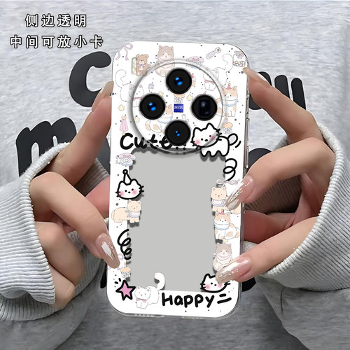 猫咪相框可放照片适用vivo x300s手机壳vivox300s镜头全包V2548A磨砂防摔软壳高级保护套小卡可爱新款手机套