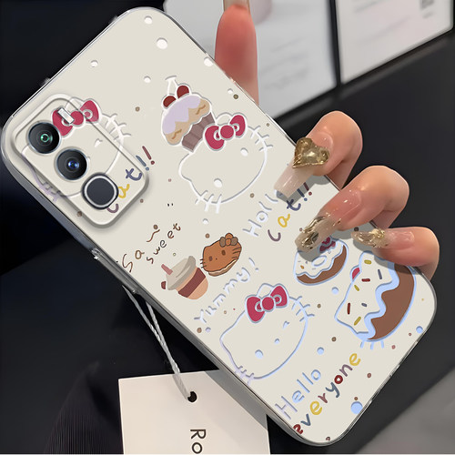 适用vivoY50s 5G手机壳Y50i全包边Y50e y50m磨砂镂空可爱猫咪耐脏防摔软壳V2443A高级感保护套卡通新款手机套