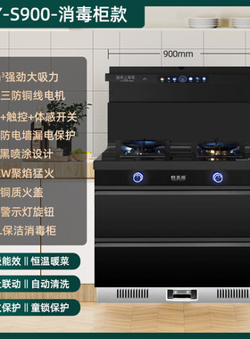 集成灶 一体式家用大容量油烟机燃气灶套装智能集成灶
