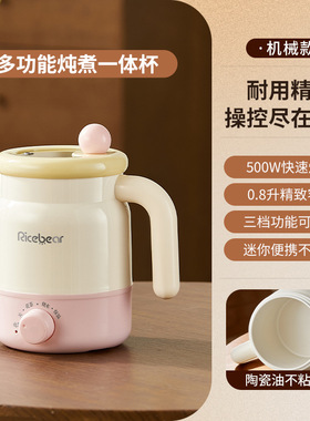 哇噢定制电热杯小型便携式旅行电加热水杯加热杯迷你养生壶烧水壶