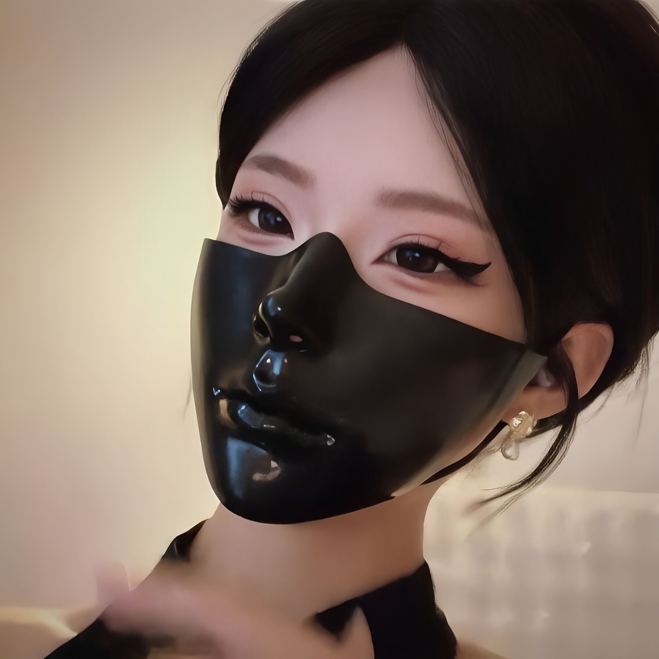 覆面系面具下半脸黑色面罩机械感冷淡风超酷派对聚会cos拍照道具