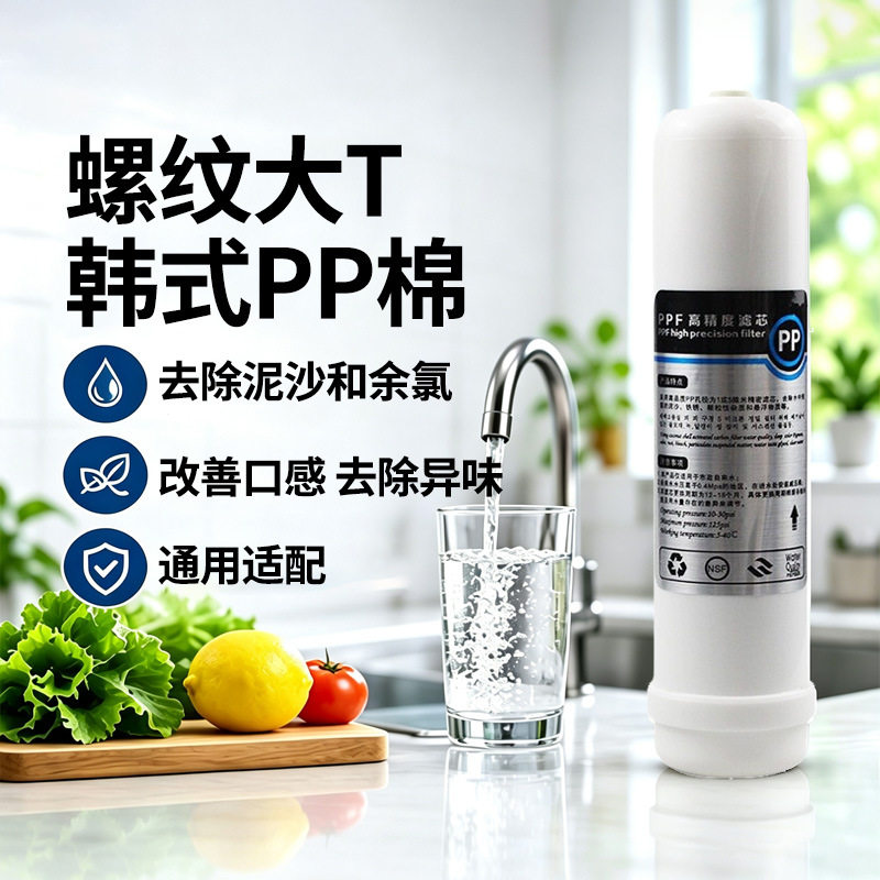 一体式PP棉滤芯2分螺纹口内牙净水器配件耗材售水机前置螺纹PP棉