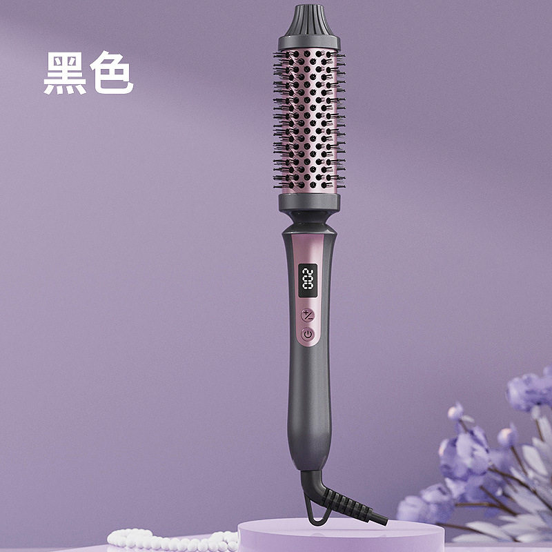 外贸蓬松卷发梳筒梳电卷梳长短发打理电热梳蓬松烫发卷发梳内扣卷