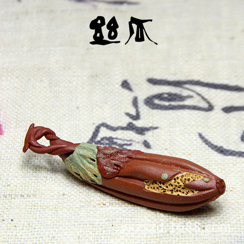 宜兴紫砂茶宠 丝瓜摆件紫砂茶盘茶玩茶具用品支持混批