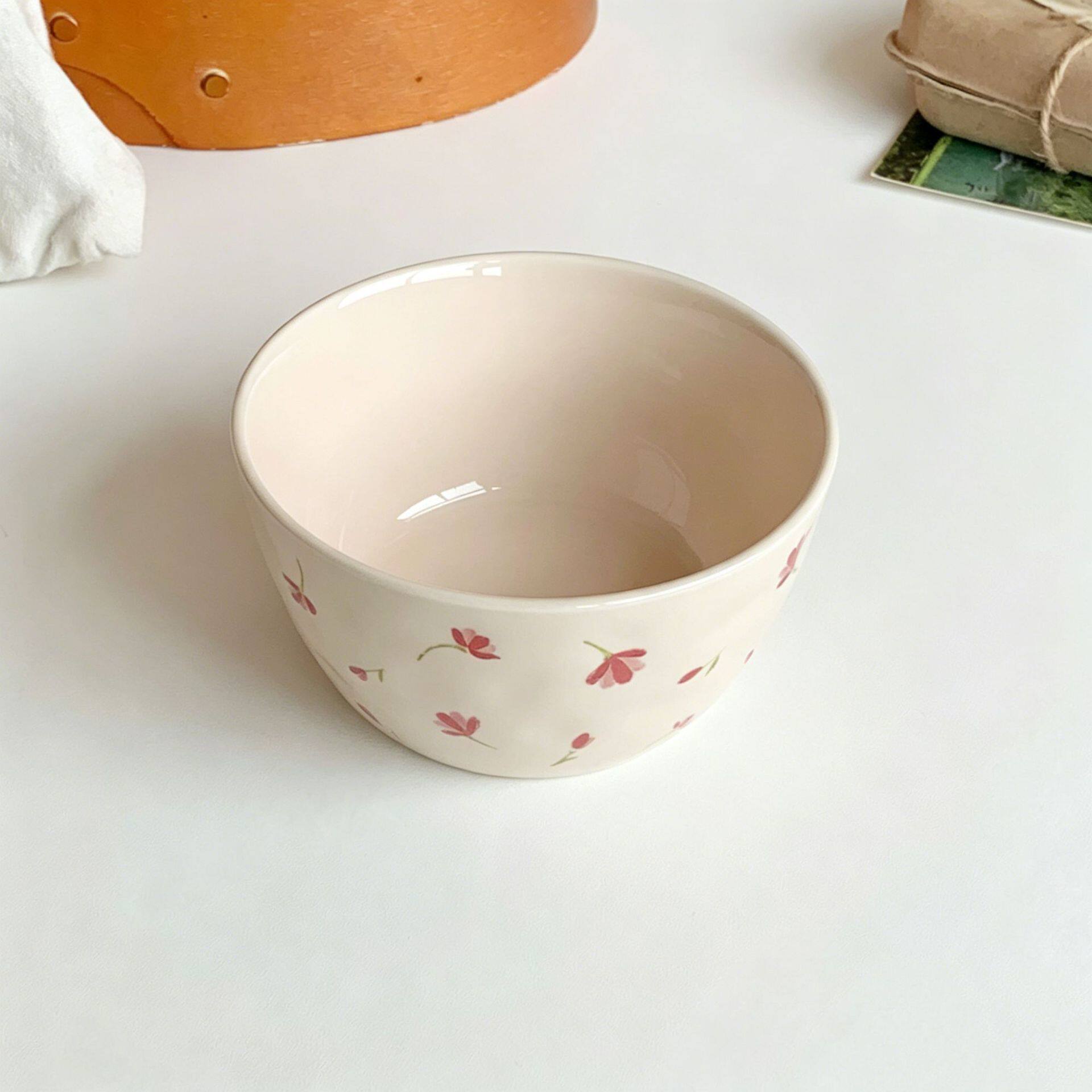 郁金香陶瓷盘子家用一人食餐具高颜值ins风米饭碗菜盘水果甜品盘