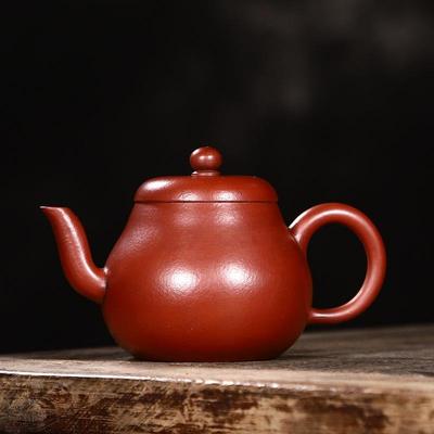61K3台湾回流老紫砂壶明清代名家全手工孟臣小容量老朱泥独孔梨形