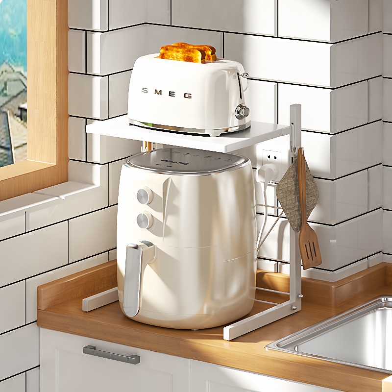 空气炸锅收纳架家用双层电饭煲电饭锅厨房分层可调节小家电置物架