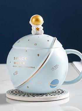 开业典礼陶瓷礼品马克水杯学生卡通咖啡杯子宇航员小熊活动礼品批