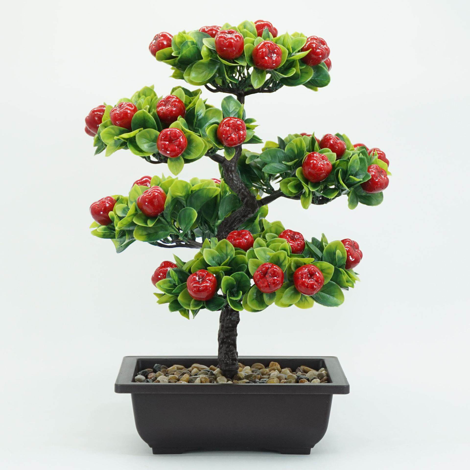 新款仿真水果大盆景 仿真植物盆栽摆件 家居装饰桌面塑料假花