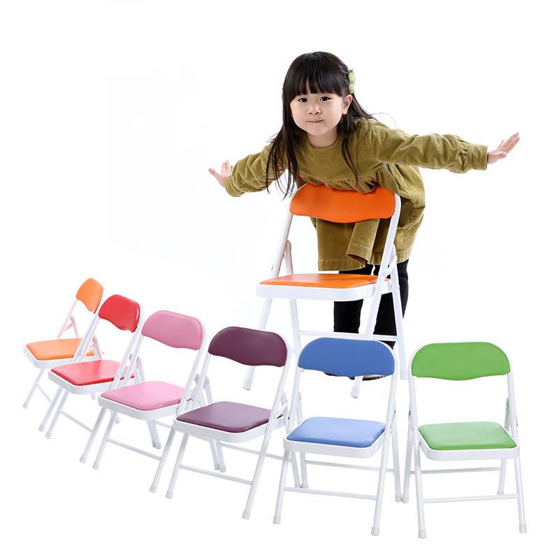 儿童小折叠椅罗门折叠凳子小孩子靠背椅幼儿园座椅金属便携椅子