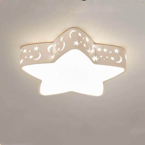 星星月亮灯 现代简约LED灯铁艺星月吸顶灯 卧室客厅房灯