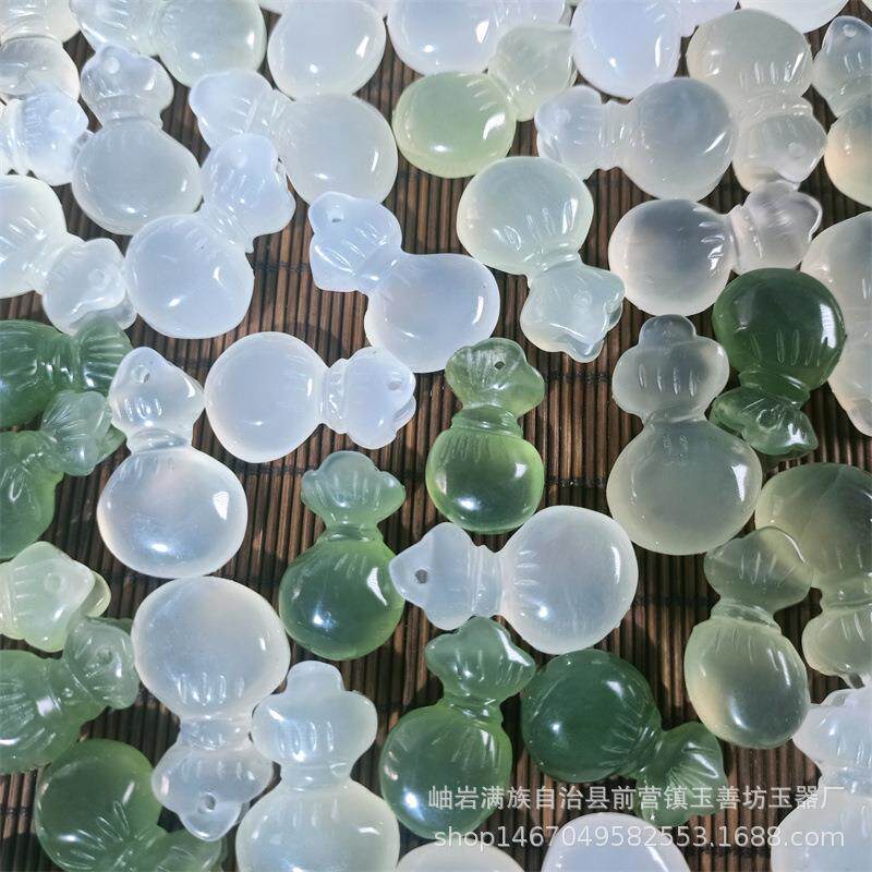 岫玉配件手工配饰钱袋天然岫岩玉挂件玉石吊坠玉器小礼品