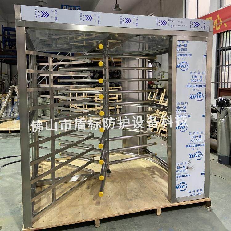 盾标防护全高式转闸手动栅栏三翼电动旋转门智能人脸识别刷卡通道
