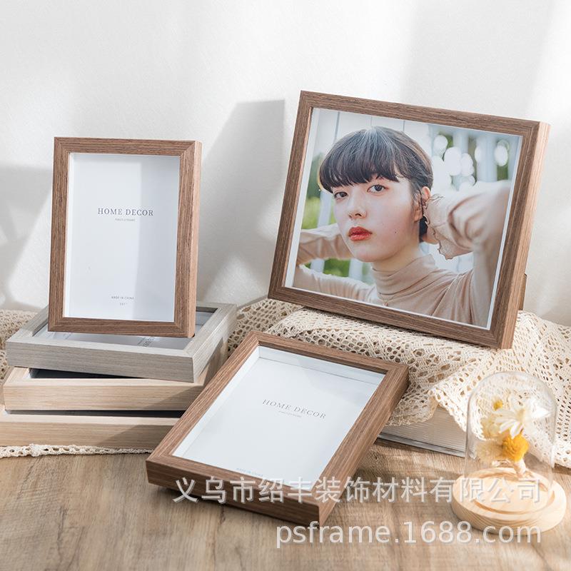 立体平面相框摆台现代简约画框567810寸相框密度板相框摆台diy框
