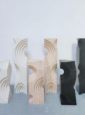 实木简约创意年轮立柱摆件客厅酒店前台装饰品直播背景板民宿立柱