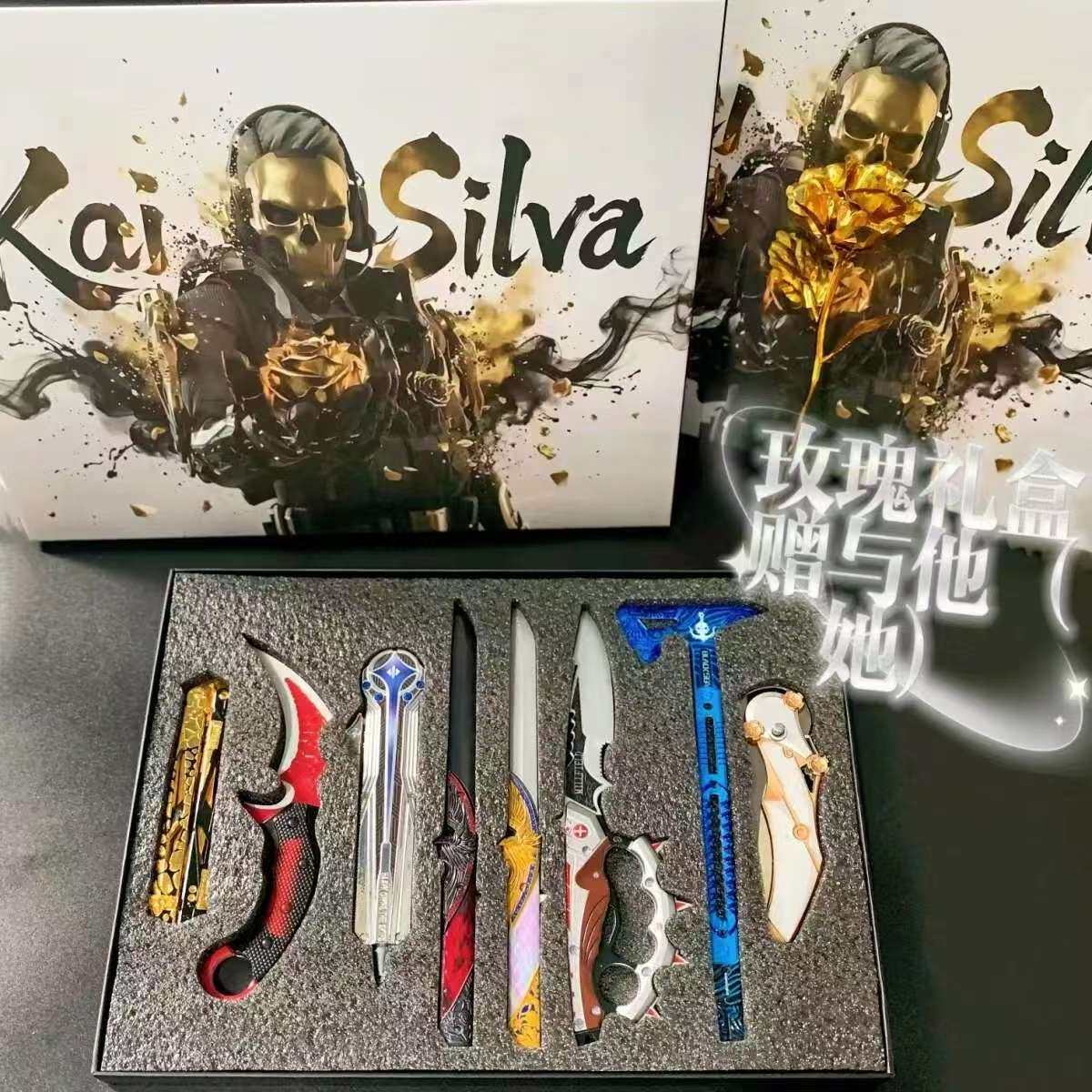 三角洲行动刀具合金刀模收藏礼盒蚀金玫瑰主题周边摆件礼物送同学