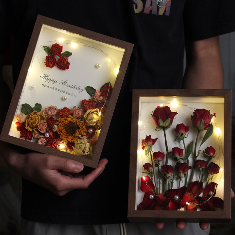 成品中空相框干花永生花花束生日