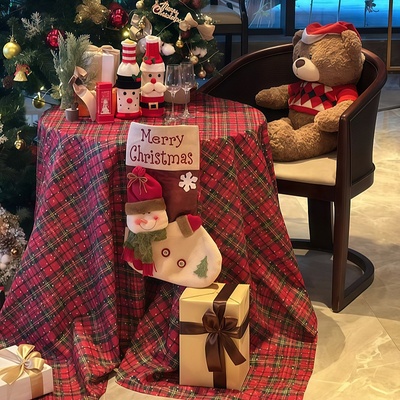 圣诞节桌布圣诞装饰品氛围感场景布置低成本复古ins风餐桌茶几