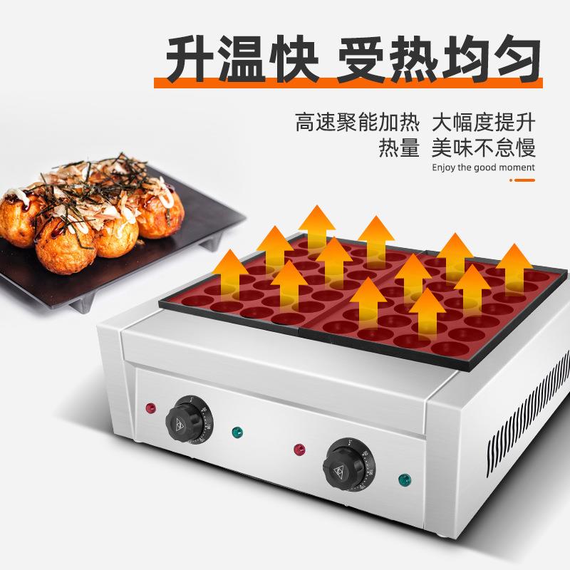 56孔电热商用双板鱼丸炉章鱼丸子机章鱼烧小吃设备厂家供应
