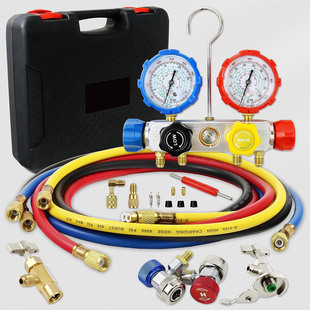 R22制冷剂 R410A 冷媒表加氟表 适合R134A 4路交流诊断歧管仪套装