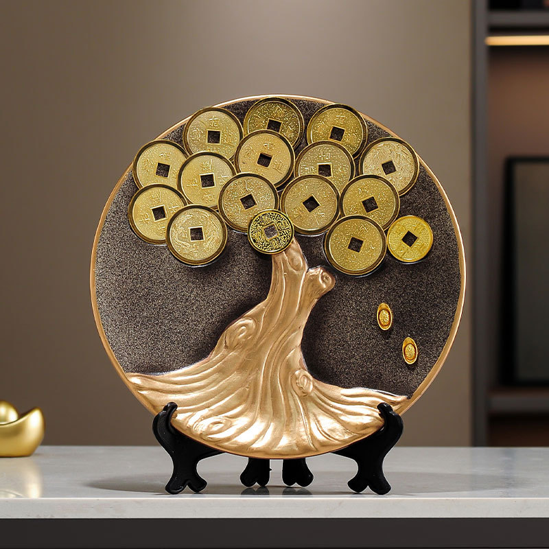 轻奢金钱树摆件 客厅电视柜酒柜玄关家居工艺术软装饰乔迁礼物