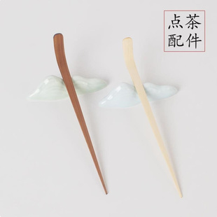 茶匙架茶托山峰搁置架笔搁茶枕筷子支架茶针盖置陶瓷微景观山茶宠