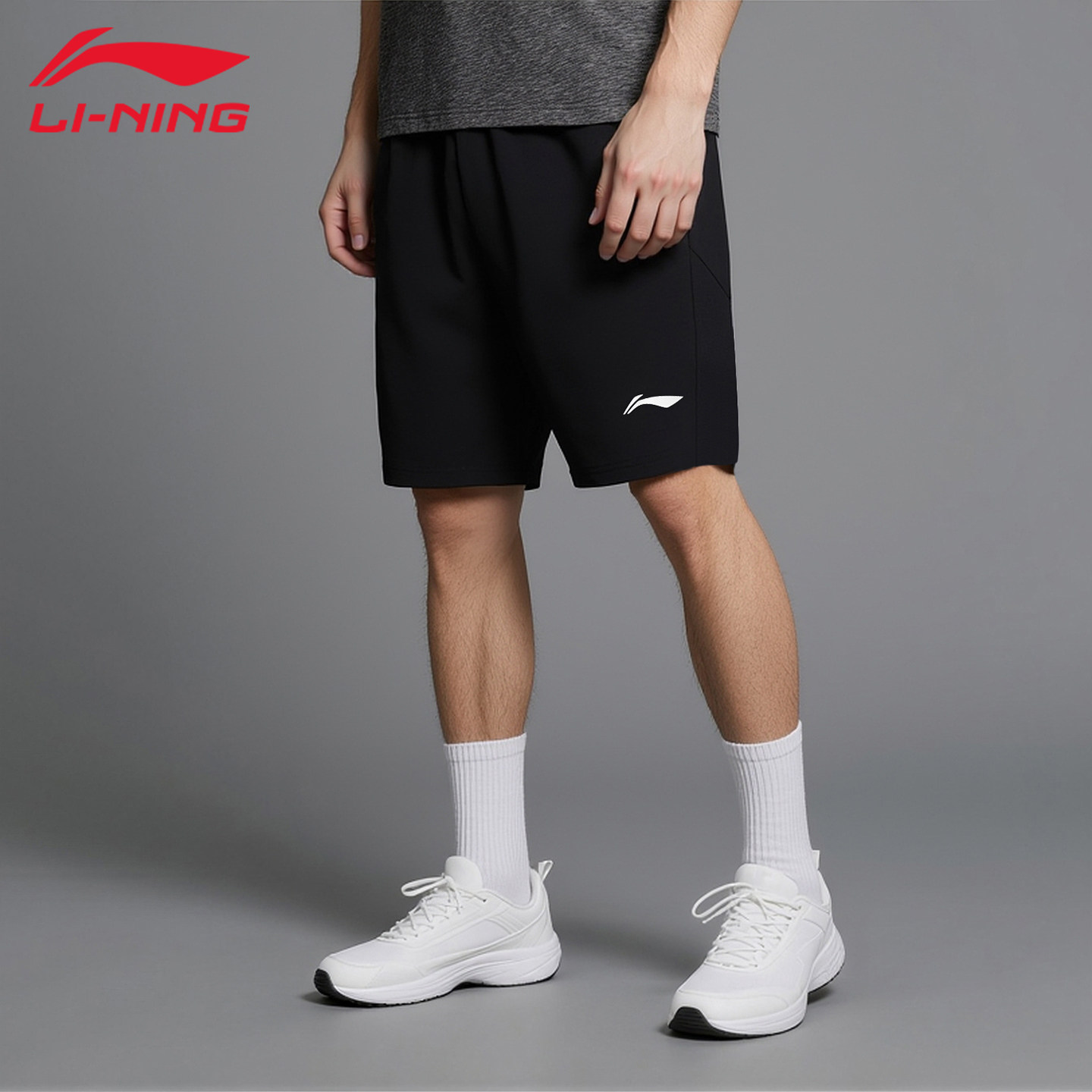李宁运动短裤男夏季体感舒适品牌LOGO休闲跑步训练运动裤AKSV341,运动服/休闲服装,运动中长裤／短裤,淘宝优惠券,粉丝福利购,淘宝优惠卷