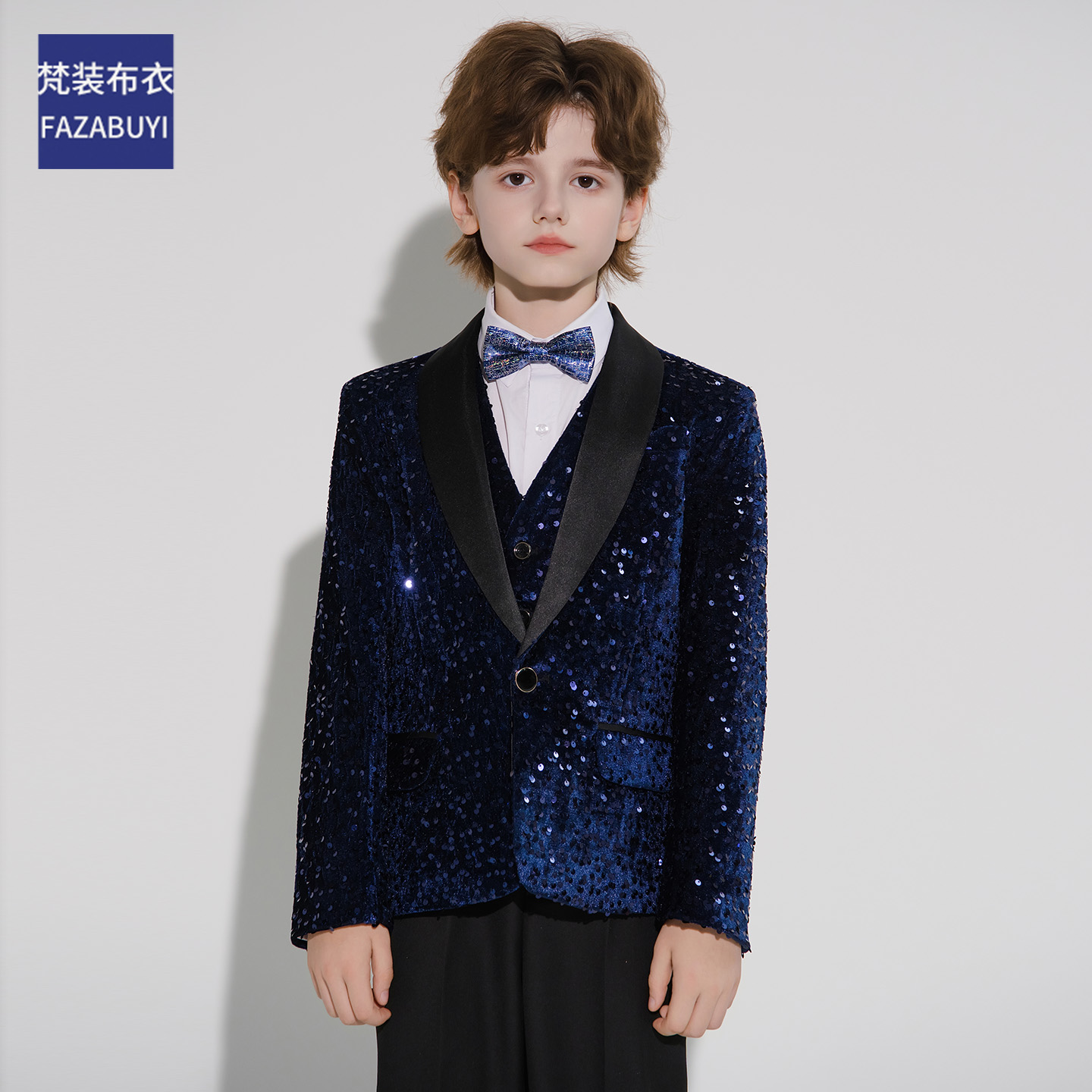 男童礼服西装套装法式轻奢亮片时髦潮流钢琴演出服高级感儿童西服