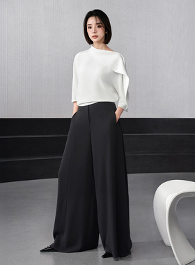 袁泉同款珂奈禾蔻商场同款 春夏季新款直筒阔腿休闲裤女XV03002W0