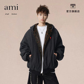 正品 宽松保暖棉服 高街豹纹内里加厚连帽棉衣男美式 AMI DRAJK冬季