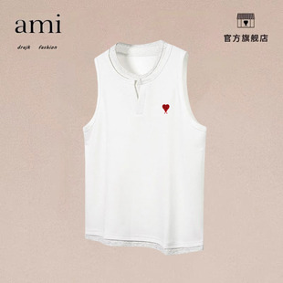 宽松坎肩无袖 正品 休闲拼接假两件运动背心男夏季 DRAJK美式 t恤 AMI