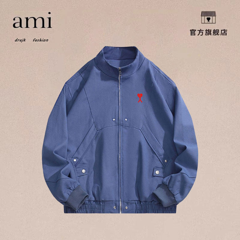 正品AMI DRAJK美式复古高街哈林顿解构拼接工装外套男高级感夹克