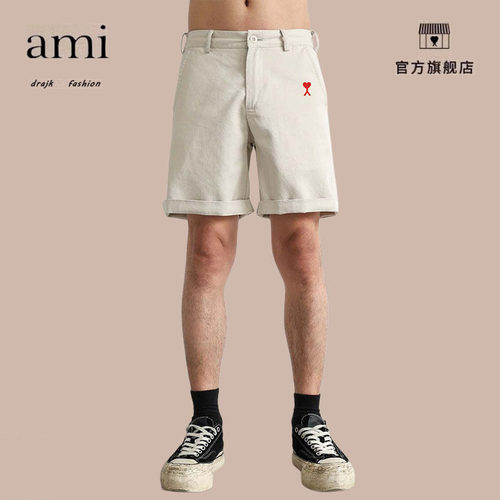 正品AMI DRAJK休闲短裤男夏季薄款外穿宽松五分裤韩版潮流运动