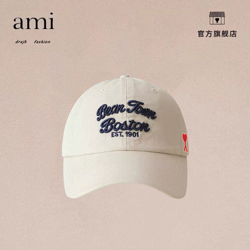 正品AMI DRAJK复古软顶鸭舌帽女夏季纯遮阳帽街拍刺绣棒球帽男