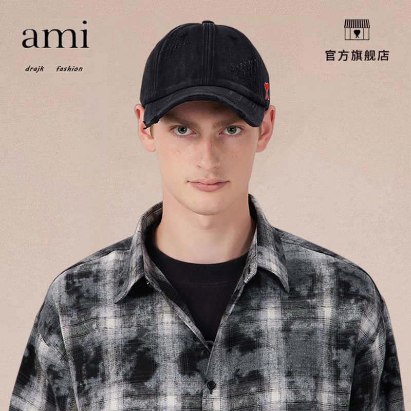 正品AMI DRAJK做旧水洗棒球帽子渐变美式复古遮阳男女街头鸭舌帽