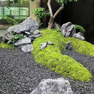 天然黑白砾石黑山石景观石枯山水公园路面铺装砾石庭院造景石子