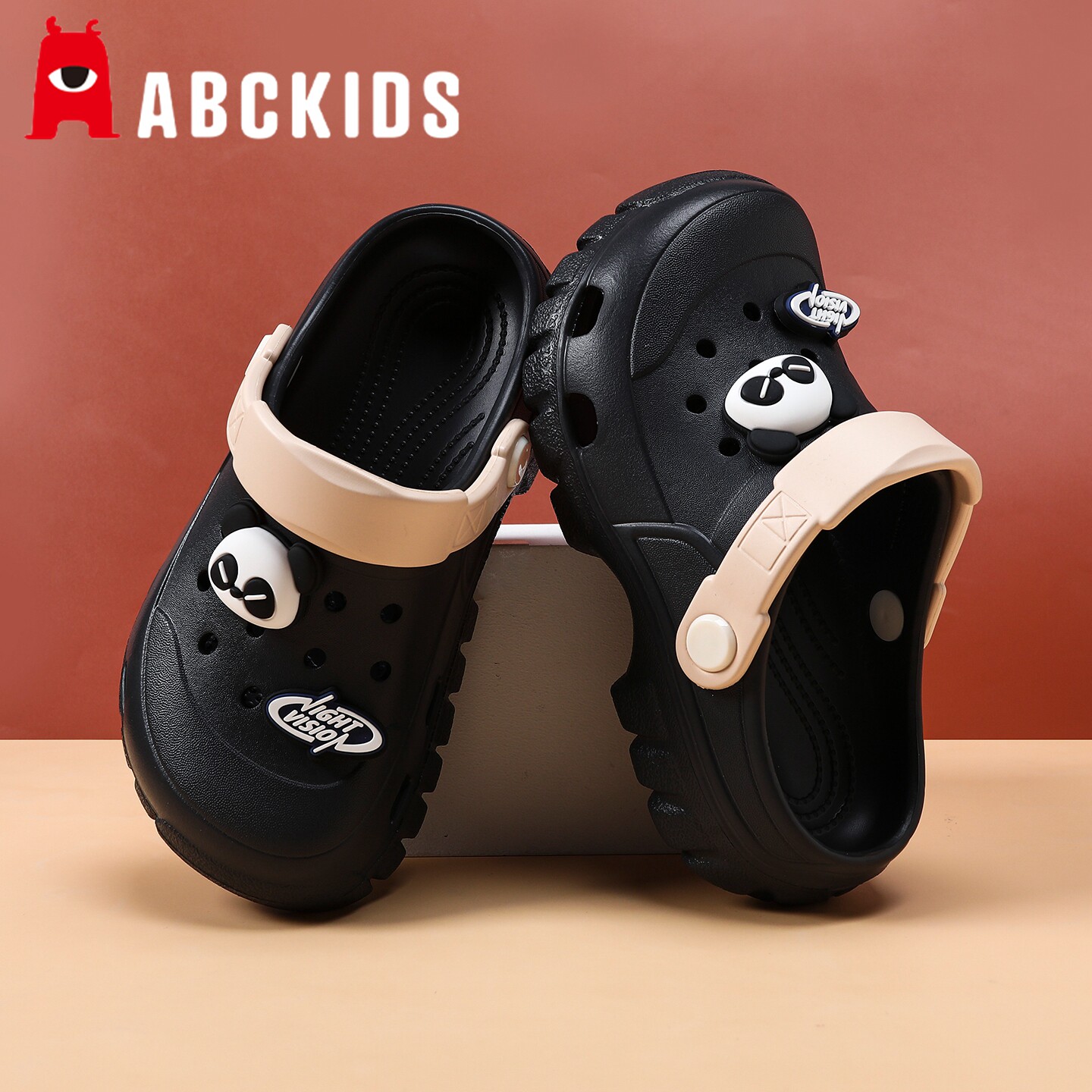 abc儿童洞洞鞋男童拖鞋夏季新款防滑软底小孩凉鞋男孩沙滩鞋外穿