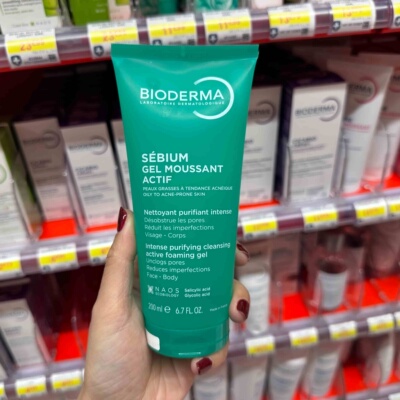 巴黎BC直邮贝德玛Sébium水杨酸泡沫洁肤凝胶200ml油痘肌舒缓毛孔