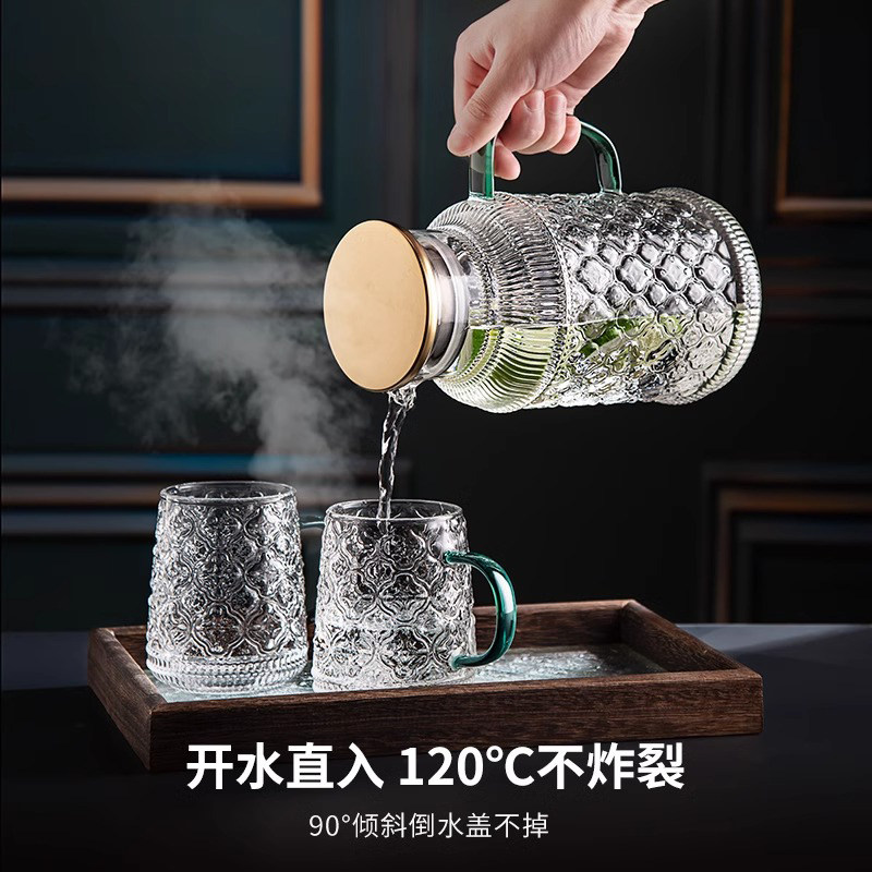 冷水壶玻璃耐高温冷水壶水杯套装凉茶壶家用容器客厅大容量开水壶
