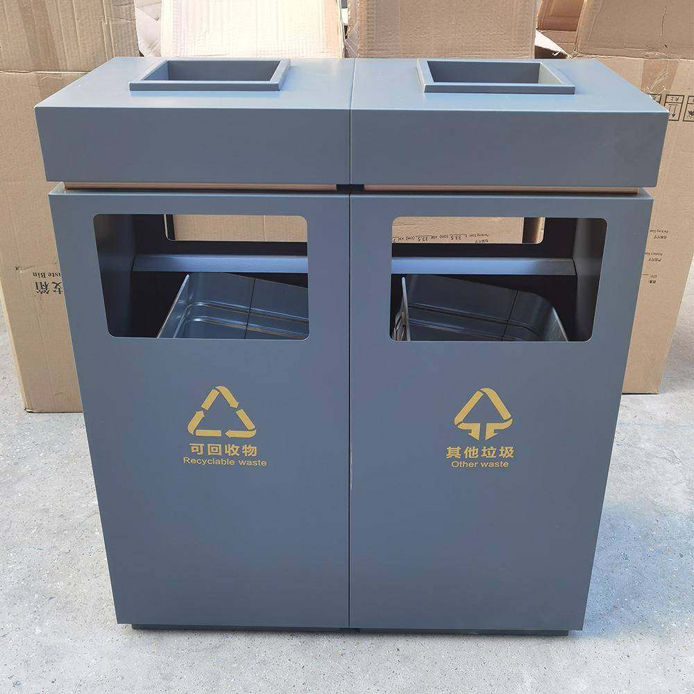 工厂特价户外垃圾桶分类垃圾箱现货即发不锈钢垃圾桶单桶环保