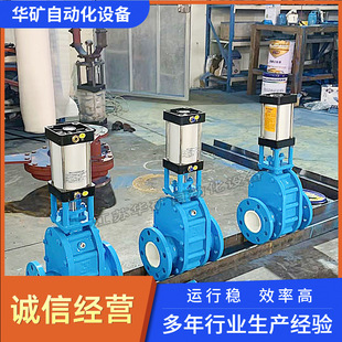 生产气动法兰双闸板阀耐磨耐冲刷Z644TC DN65陶瓷插板阀 10C