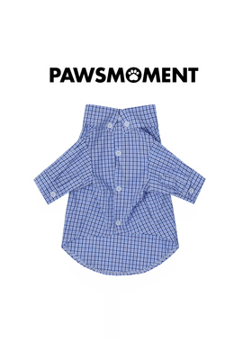 PAWSMOMENT·MIU风狗狗衬衫浅蓝色内搭春季新款雪纳瑞约克夏法斗