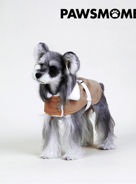 PAWSMOMENT·狗狗英伦风斗篷毛绒披风雪纳瑞泰迪灵缇时尚保暖斗篷