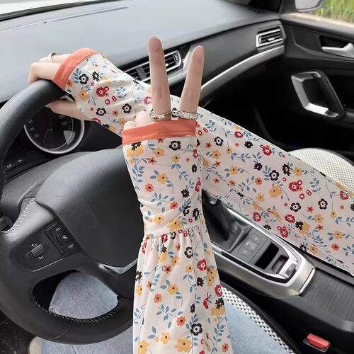 透气冰袖夏季女采茶袖套宽松防晒