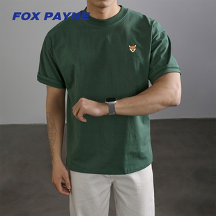 外穿圆领纯色小衫 休闲清爽T恤短袖 上衣男 PAYNE小狐狸新款 英国FOX