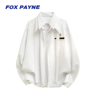 男休闲酷飒衬衣高级感痞帅上衣 翻领衬衫 英国FOX PAYNE小狐狸长袖