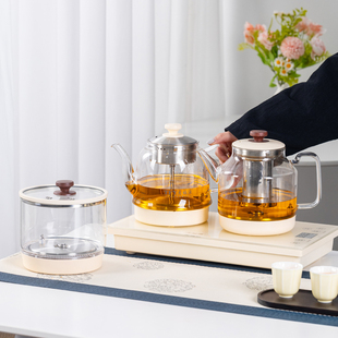 天福源全自动烧水壶泡茶专用电茶炉茶桌嵌入式 电热水壶玻璃壶v66